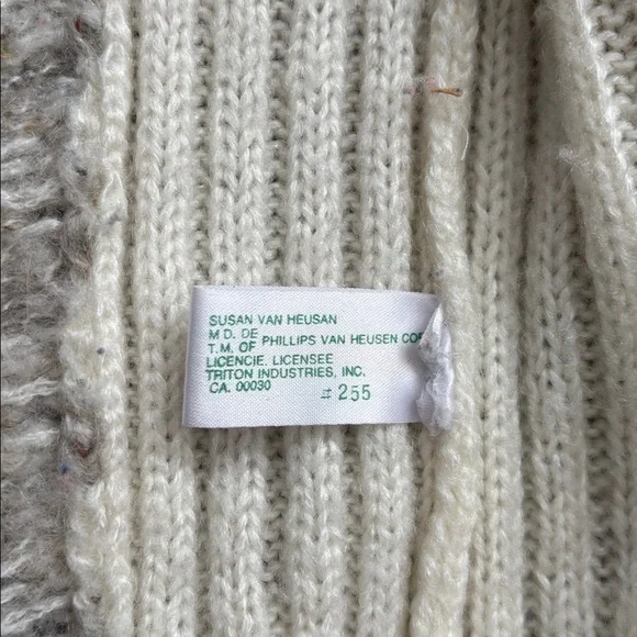 Capriccio |Vintage Off White and Gray Chevron Open-Front Knit Cardigan Sz Medium - Picture 11 of 12